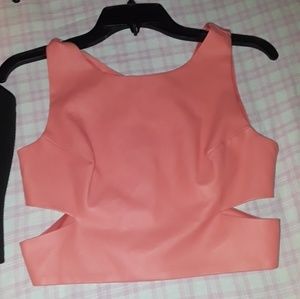 neon pink crop top